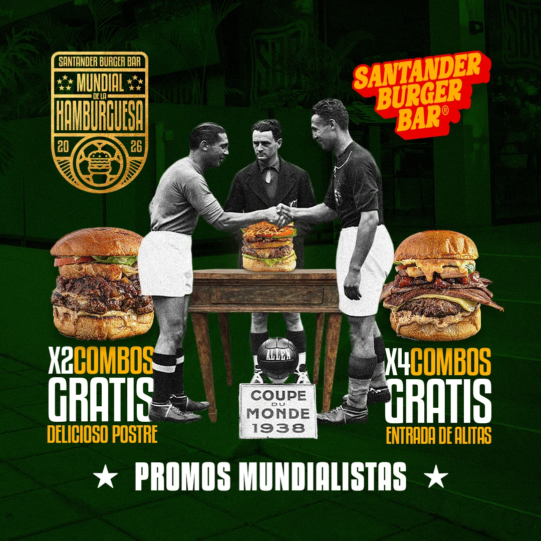 Aprovecha las promos mundialistas en Santander Burger Bar